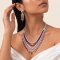 Ravelle Ruby Diamond Layered Necklace Set