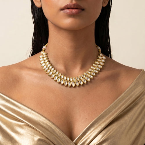 Aarna Kundan Leaf Necklace Set