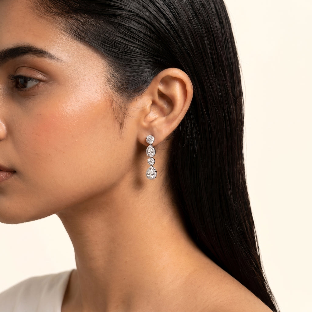Evangeline Diamond Teardrop Elegance Necklace Set