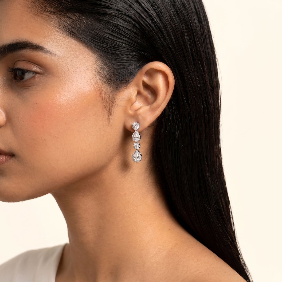 Evangeline Diamond Teardrop Elegance Necklace Set