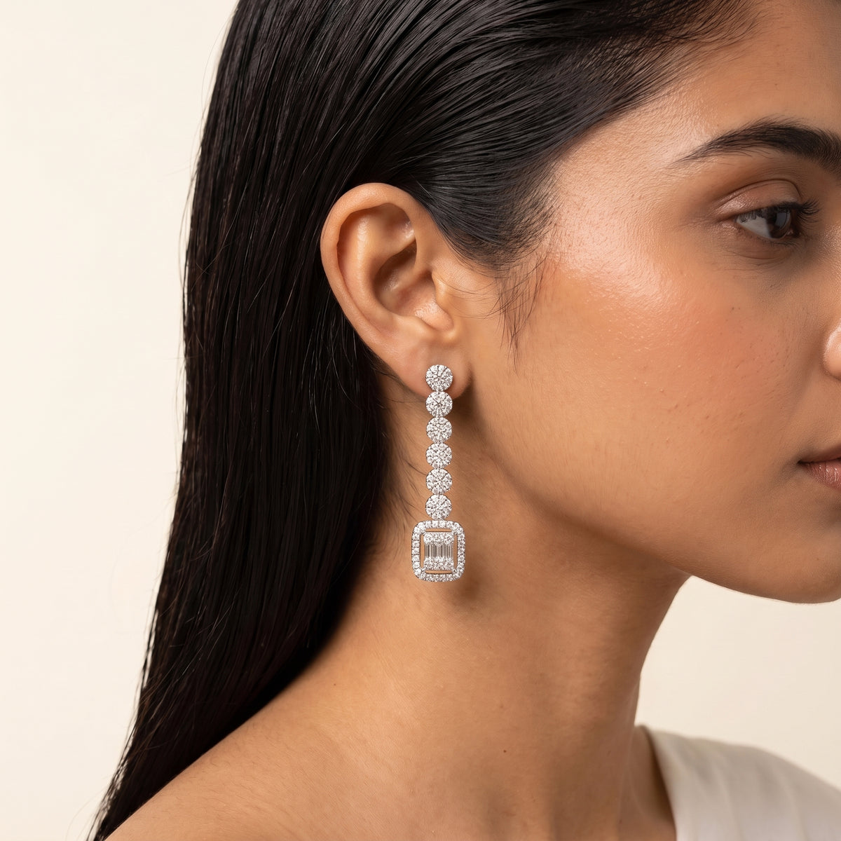 Estelle Diamond Emerald-Cut Drop Necklace Set