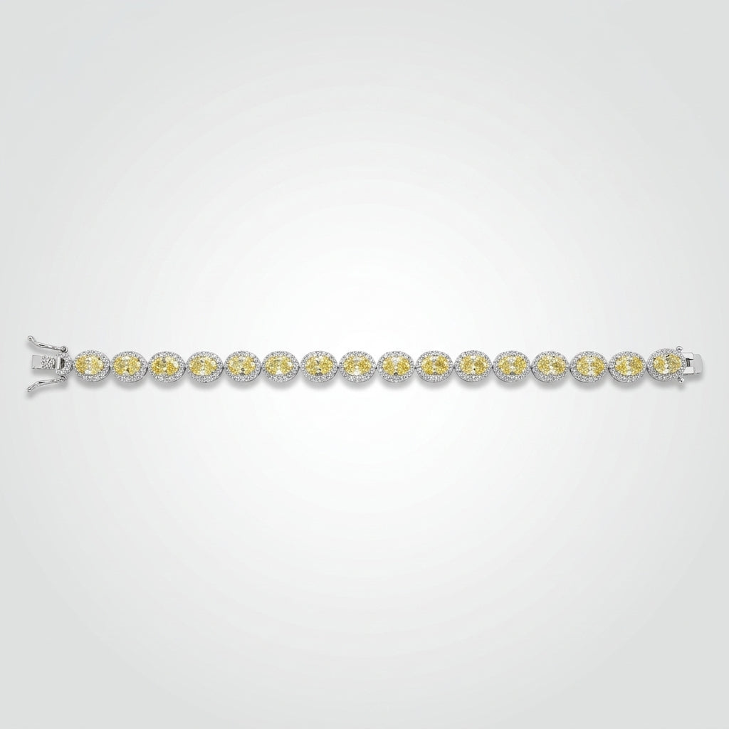 Solara Yellow Diamond Halo Tennis Bracelet