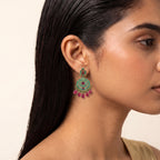 Firoza Ruby Meenakari Heritage Necklace Set