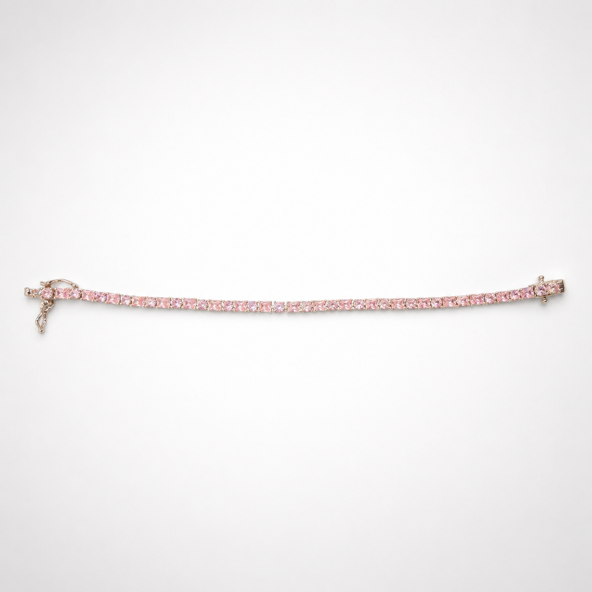 Rosella Pink Crystal Diamond Tennis Bracelet