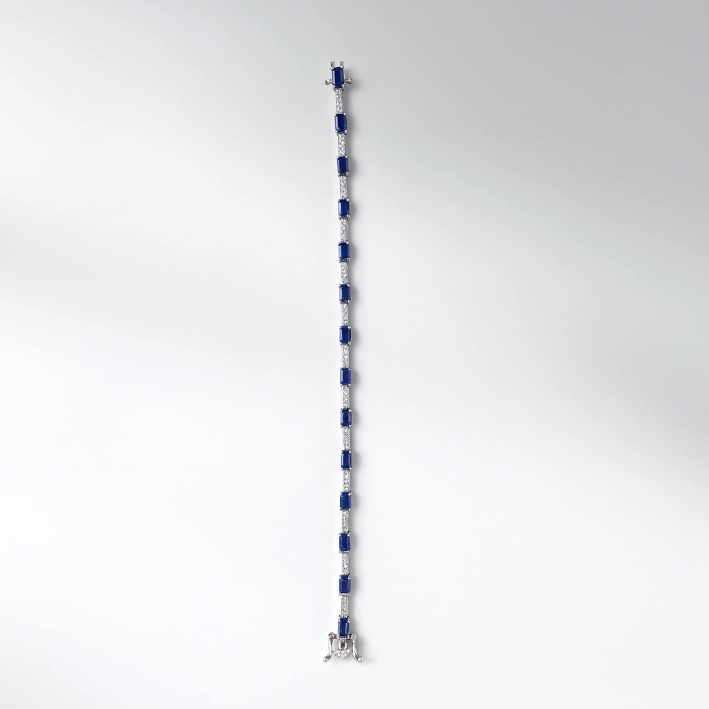 Celestial Sapphire Diamond Tennis Bracelet