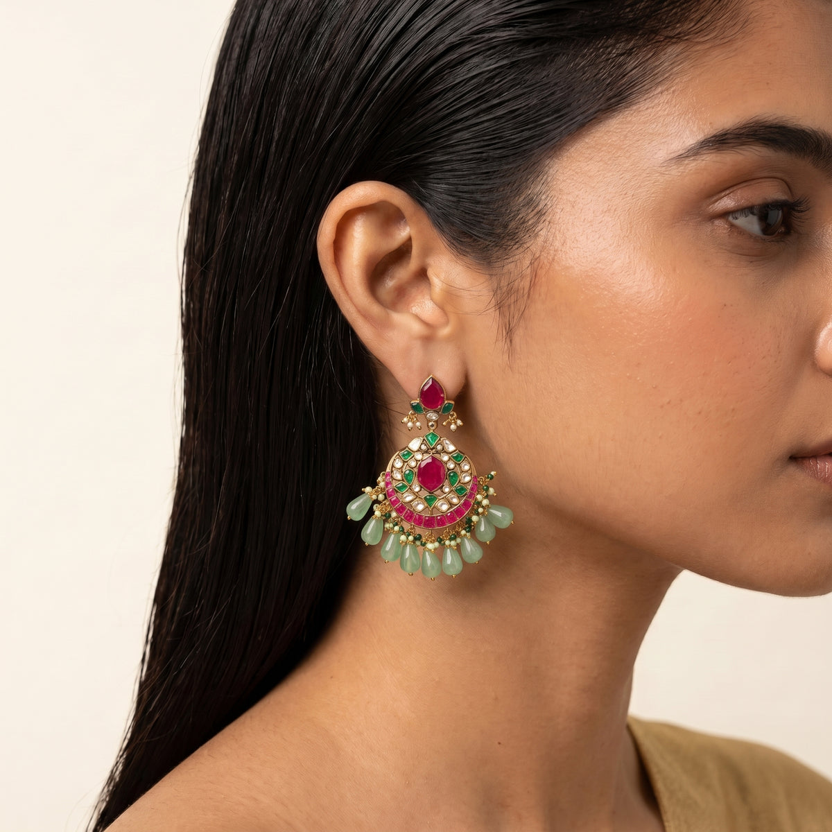 Navratna Kundan Meenakari Bridal Necklace Set