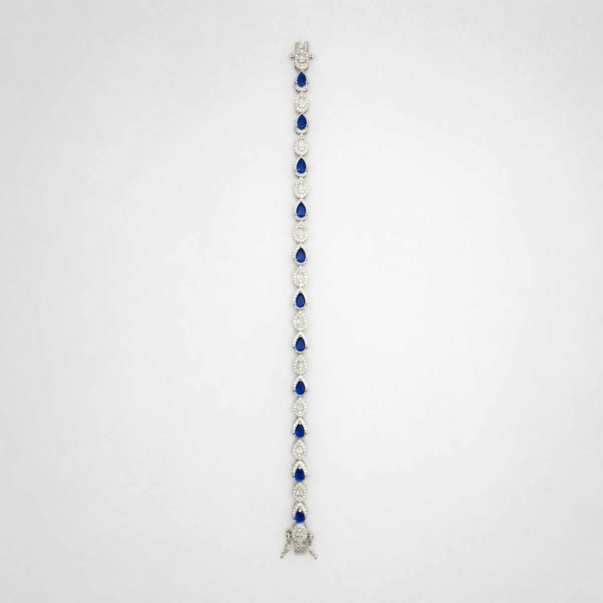Sapphire Diamond Teardrop Line Bracelet