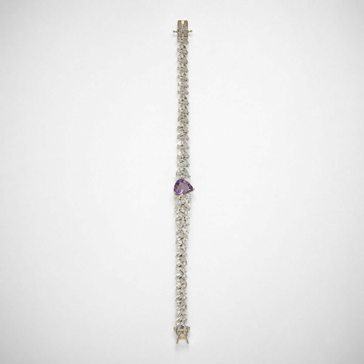 Amethyst Diamond Floral Cascade Bracelet