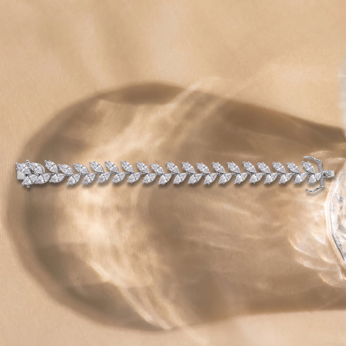 Celestia Diamond Leaf Tennis Bracelet