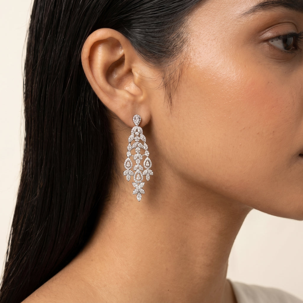 Fiora Diamond Floral Cascade Necklace Set