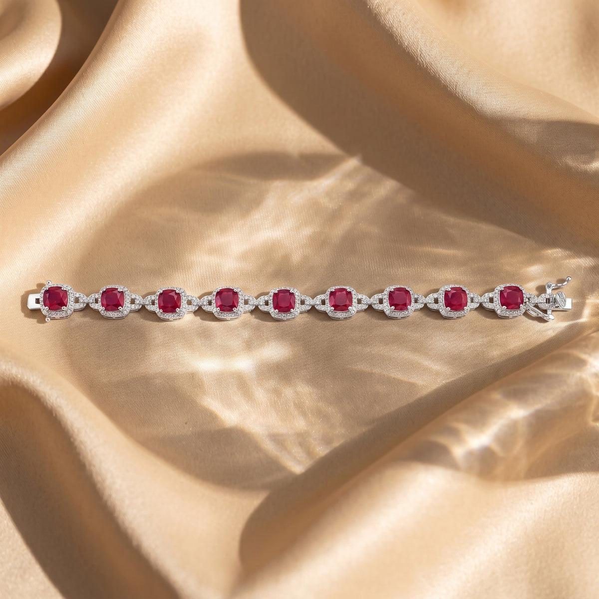 Regalia Ruby Diamond Halo Bracelet