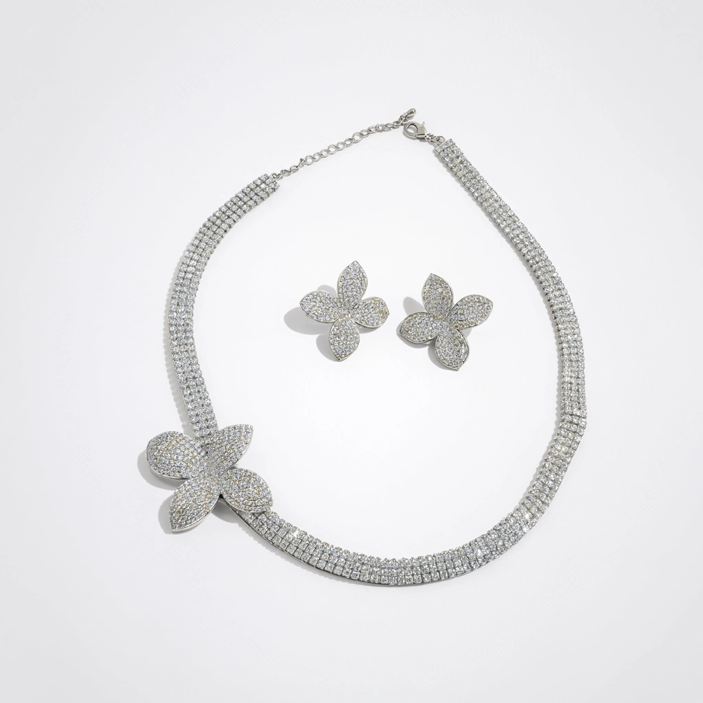 Florielle Diamond Blossom Necklace Set