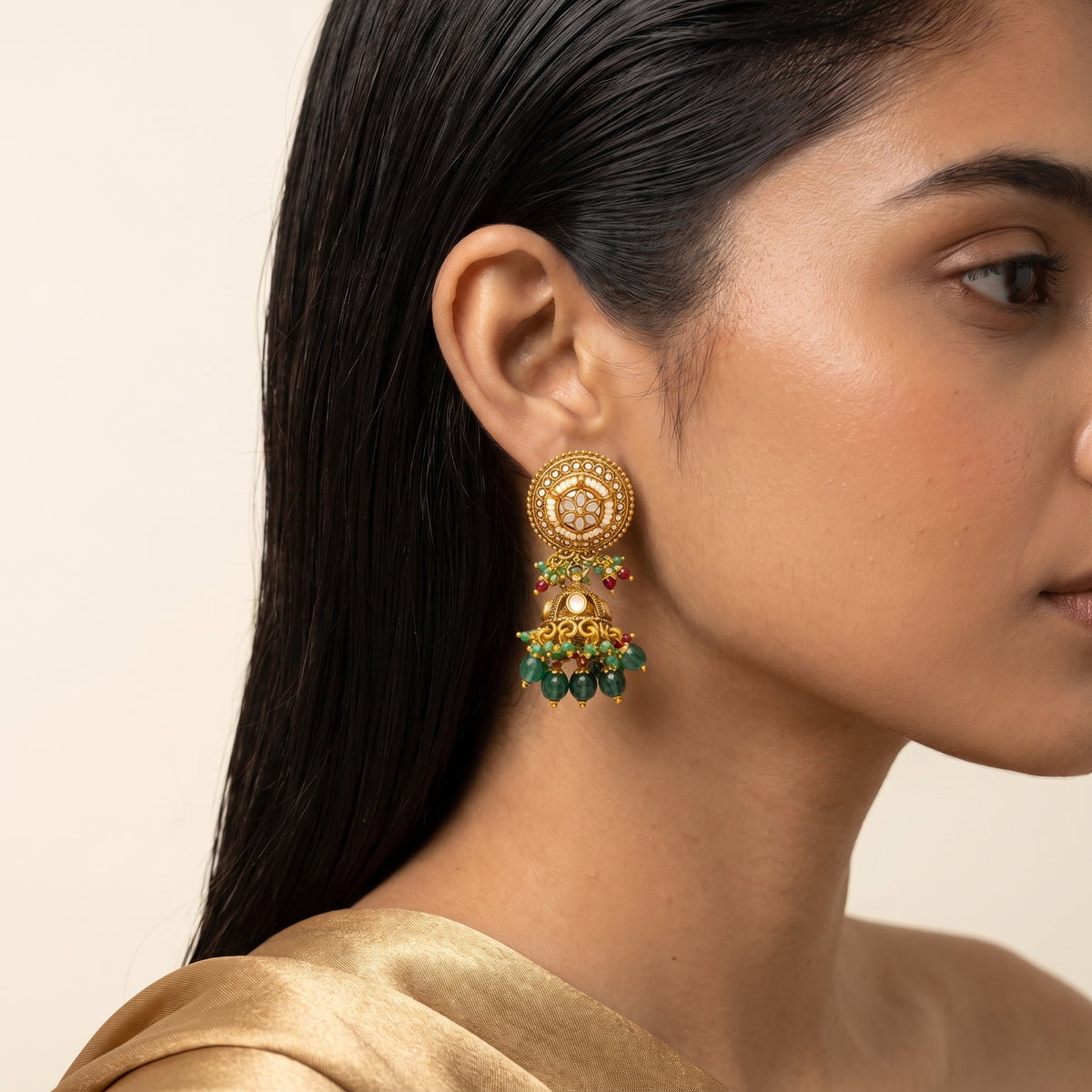 Emerald Kundan Meenakari Heritage Necklace Set