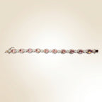 Rose Pink Sapphire Diamond Halo Bracelet