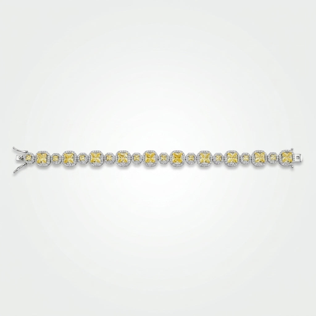 Aurelia Yellow Diamond Halo Tennis Bracelet