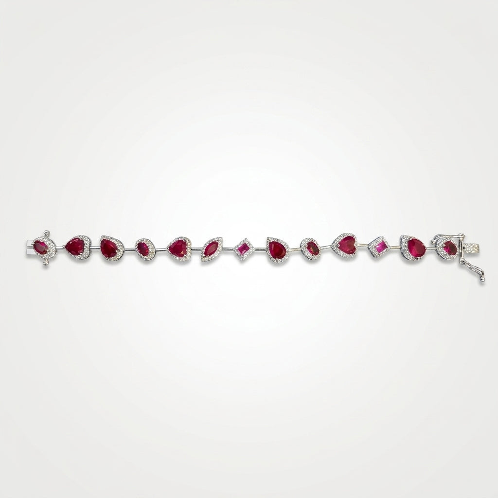 Ruby Elara Diamond Teardrop Tennis Bracelet