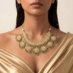 Panna Kundan Jhumka Heritage Necklace Set