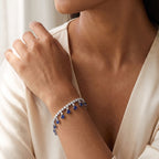 Sapphire Diamond Drop Tennis Bracelet
