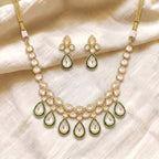 Meher Emerald Kundan Drop Necklace Set