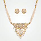 Noor Pearl Kundan Medallion Necklace Set