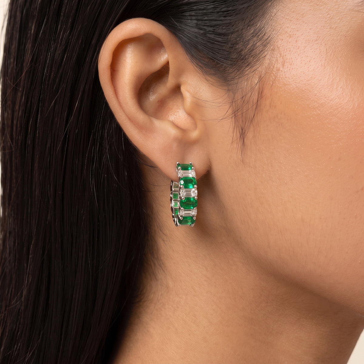 Esmeralda Emerald Diamond Tennis Necklace Set