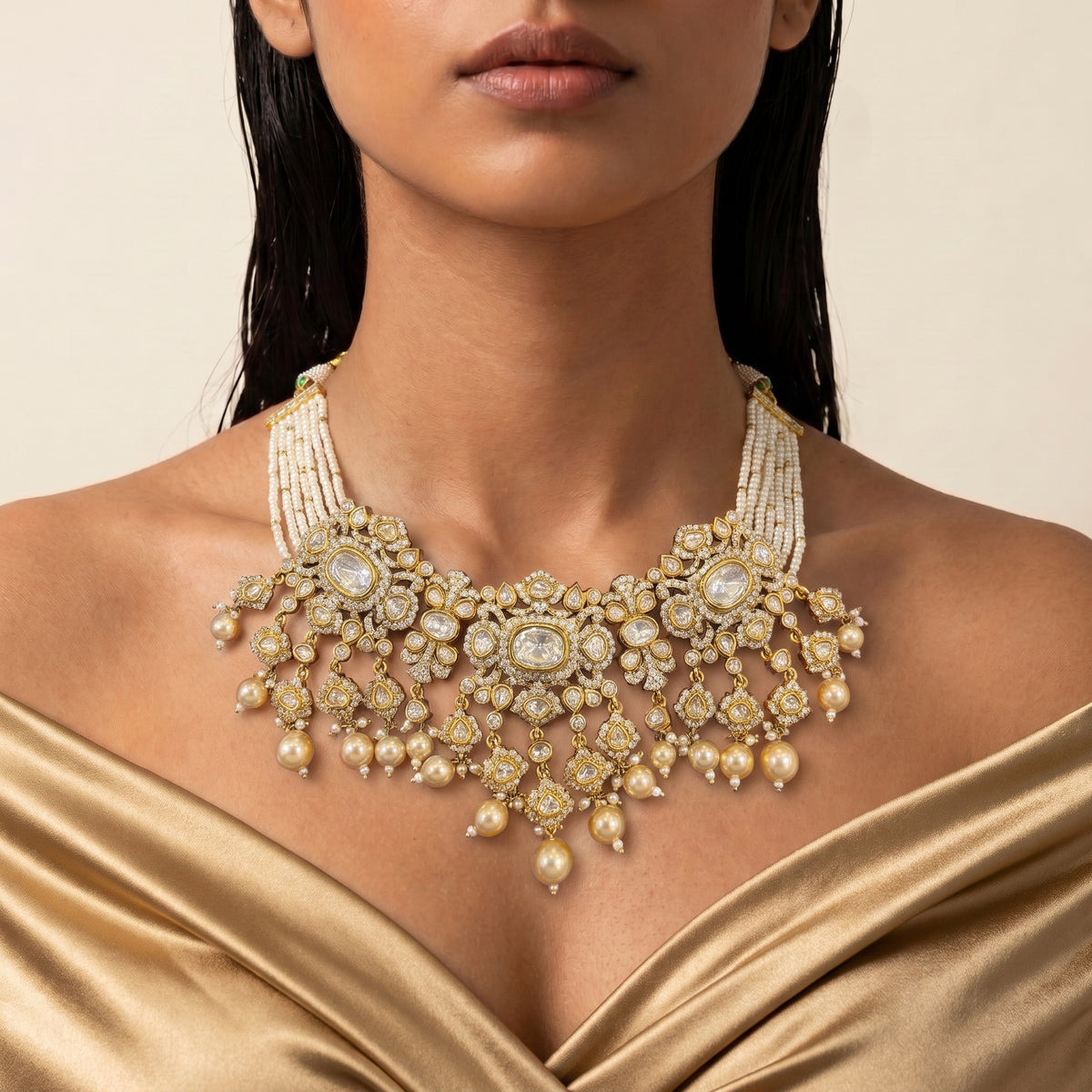 Noor Pearl Kundan Heritage Necklace Set