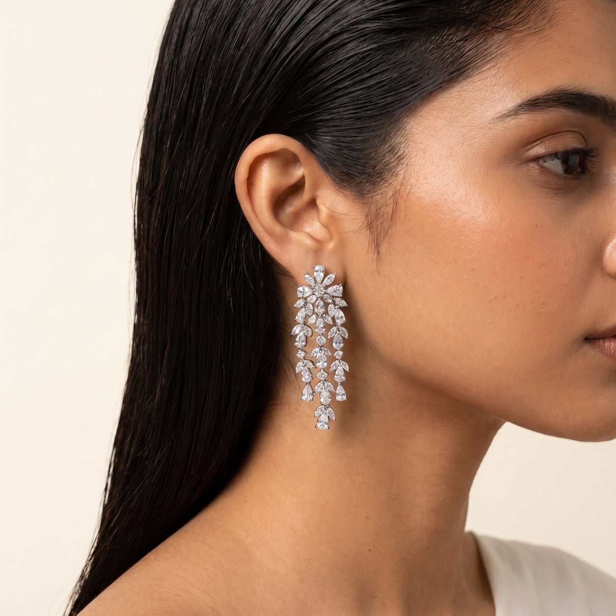 Florenza Diamond Floral Cascade Necklace Set