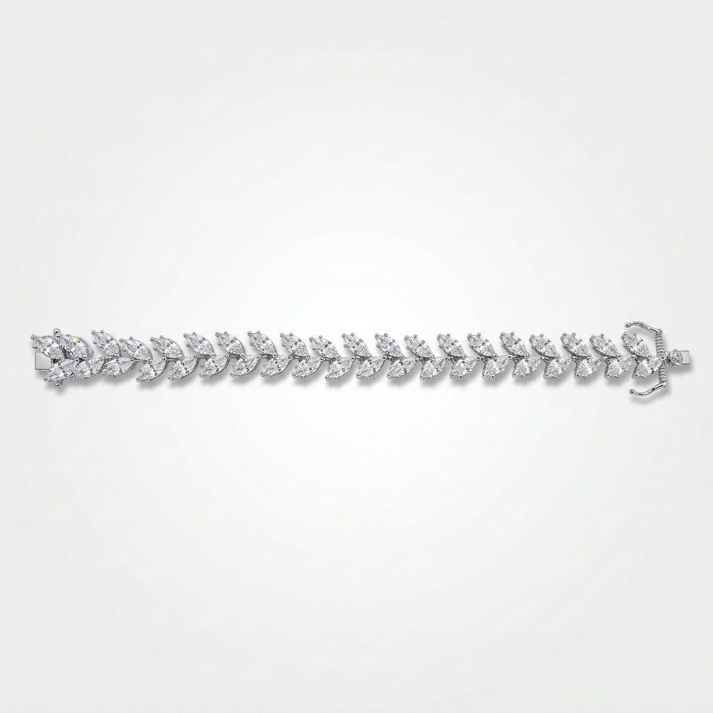 Celestia Diamond Leaf Tennis Bracelet