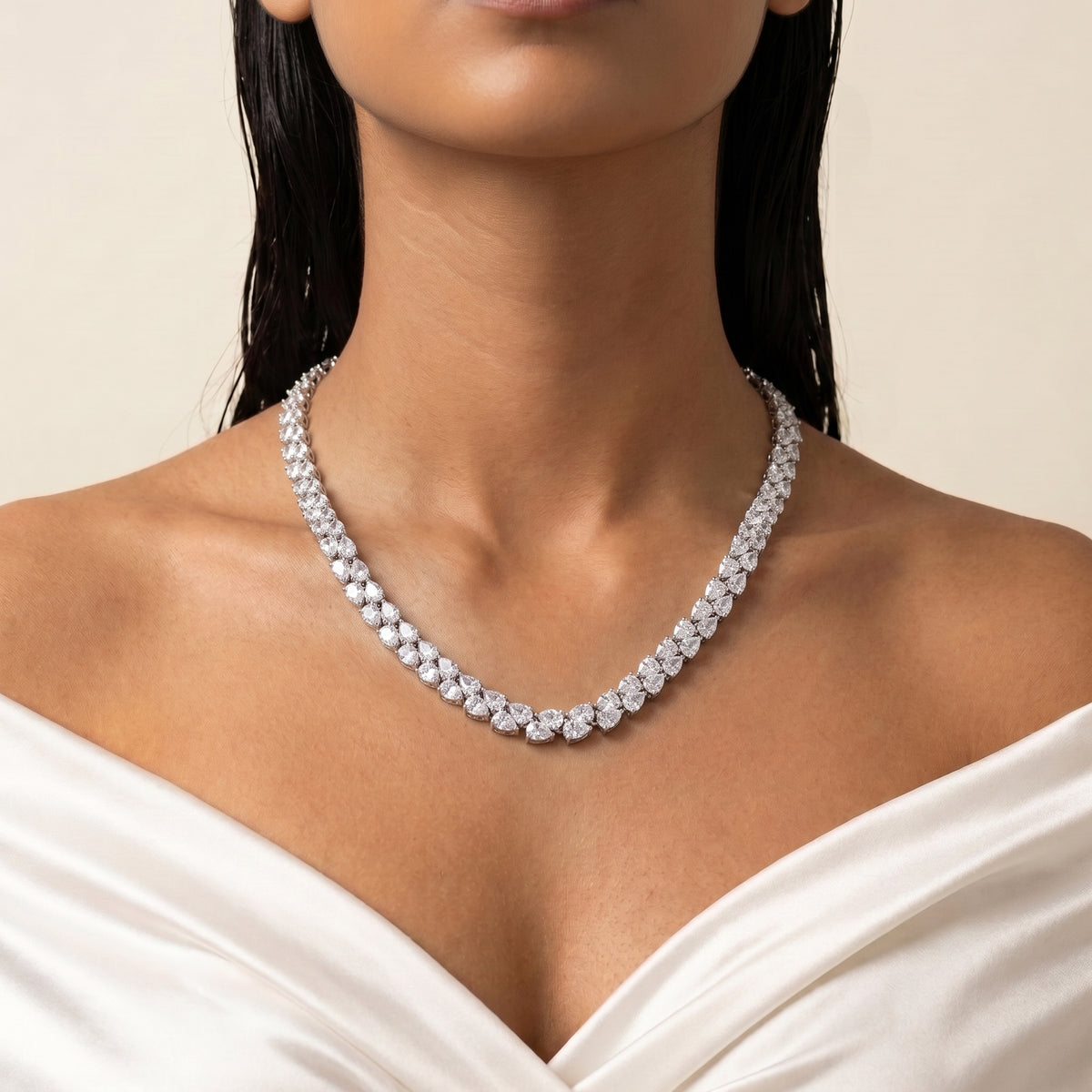Alina Diamond Classic Tennis Necklace Set