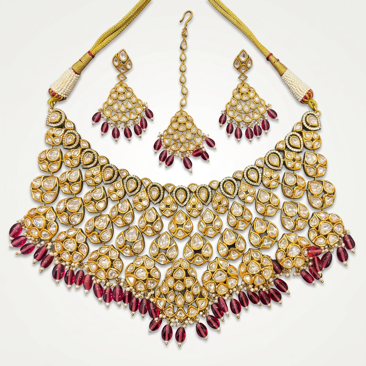 Ruby Kundan Royal Bridal Necklace Set