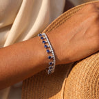 Sapphire Diamond Drop Tennis Bracelet