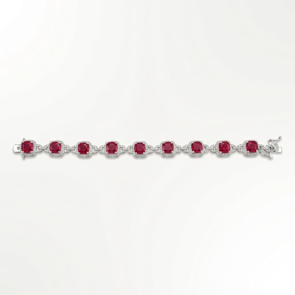 Regalia Ruby Diamond Halo Bracelet