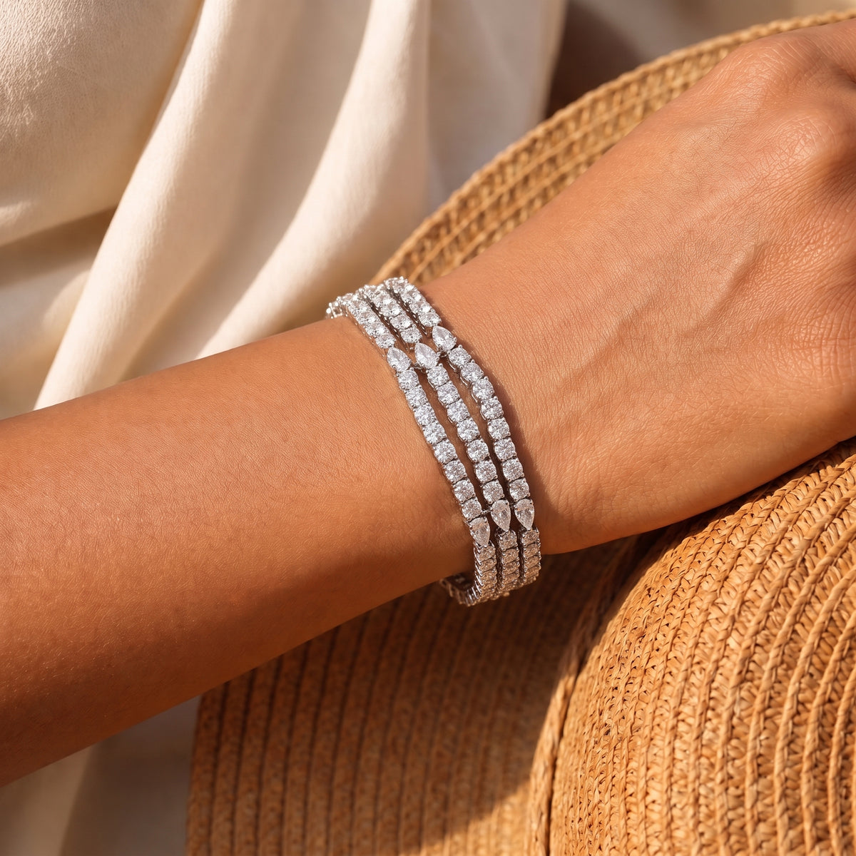 Valencia Diamond Triple Row Tennis Bracelet