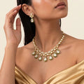 Meher Emerald Kundan Drop Necklace Set