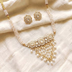 Noor Pearl Kundan Medallion Necklace Set