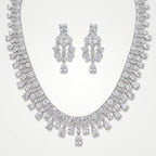 Celestia Diamond Teardrop Statement Necklace Set