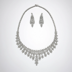 Fiora Diamond Floral Cascade Necklace Set