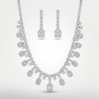Estelle Diamond Emerald-Cut Drop Necklace Set