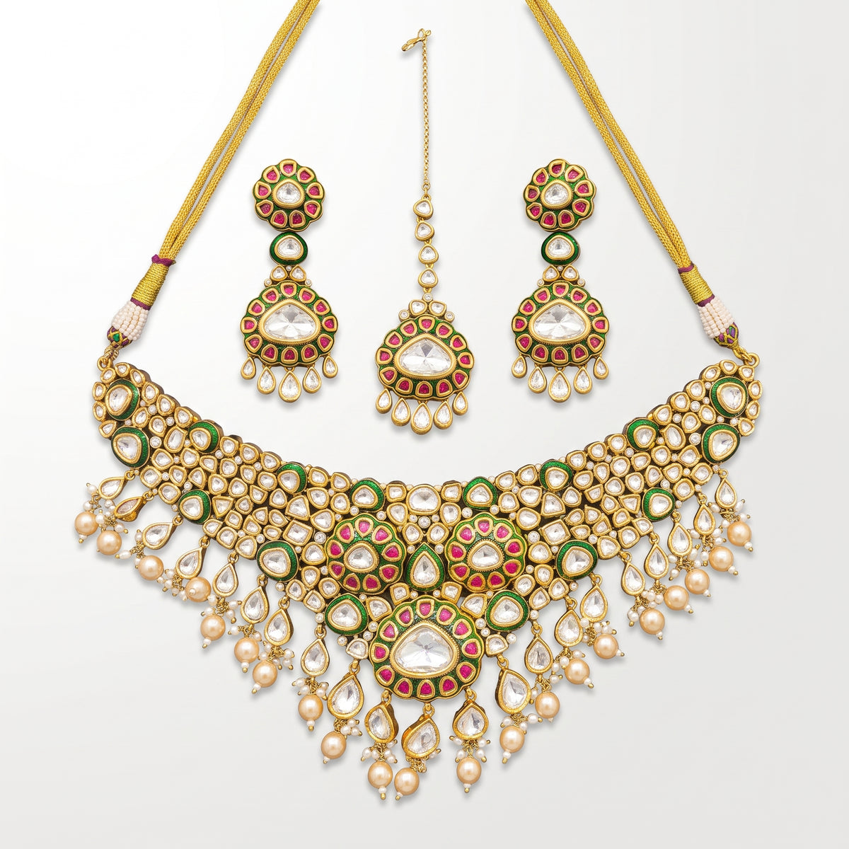 Rangrez Kundan Meenakari Bridal Necklace Set