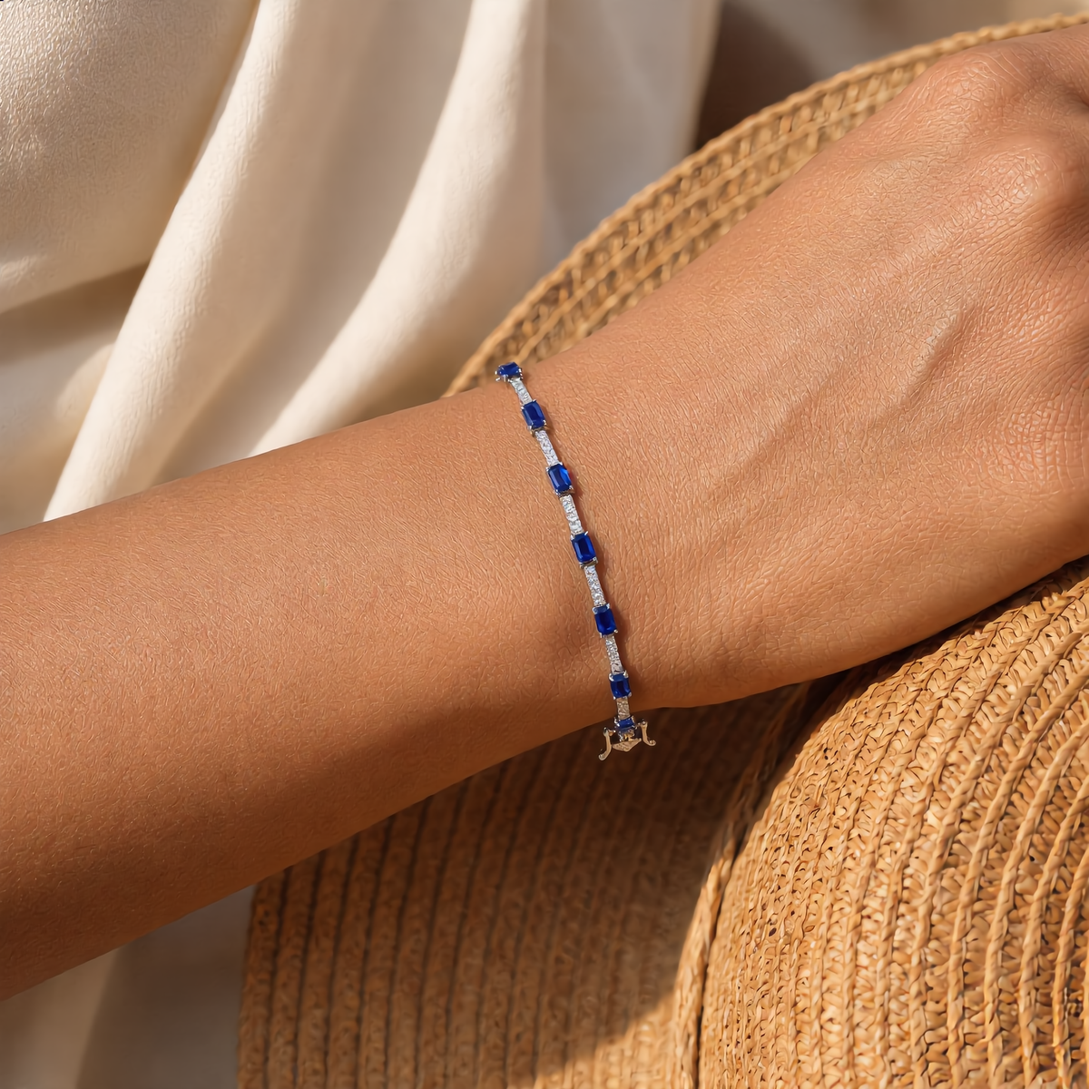 Celestial Sapphire Diamond Tennis Bracelet
