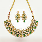 Emerald Kundan Lattice Choker Necklace Set