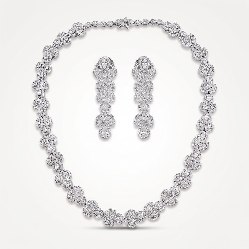 Amara Diamond Floral Elegance Necklace Set