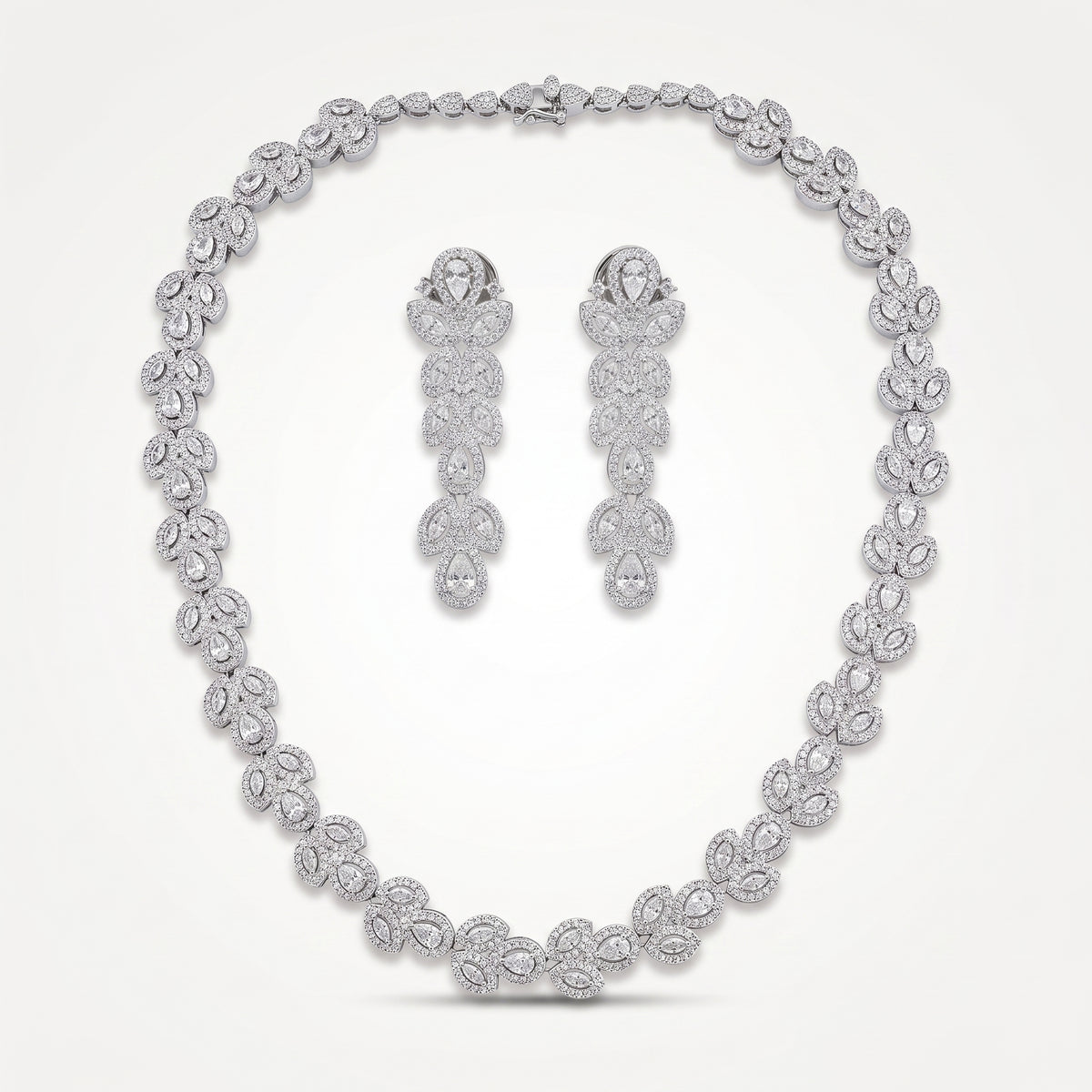 Amara Diamond Floral Elegance Necklace Set