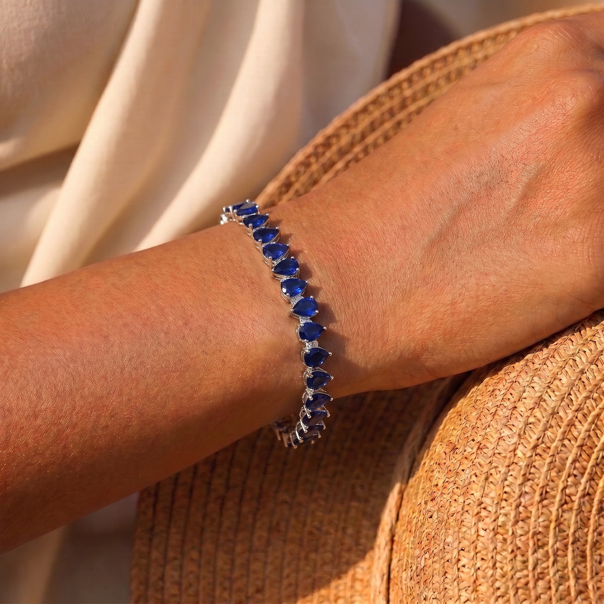 Sapphire Teardrop Tennis Bracelet