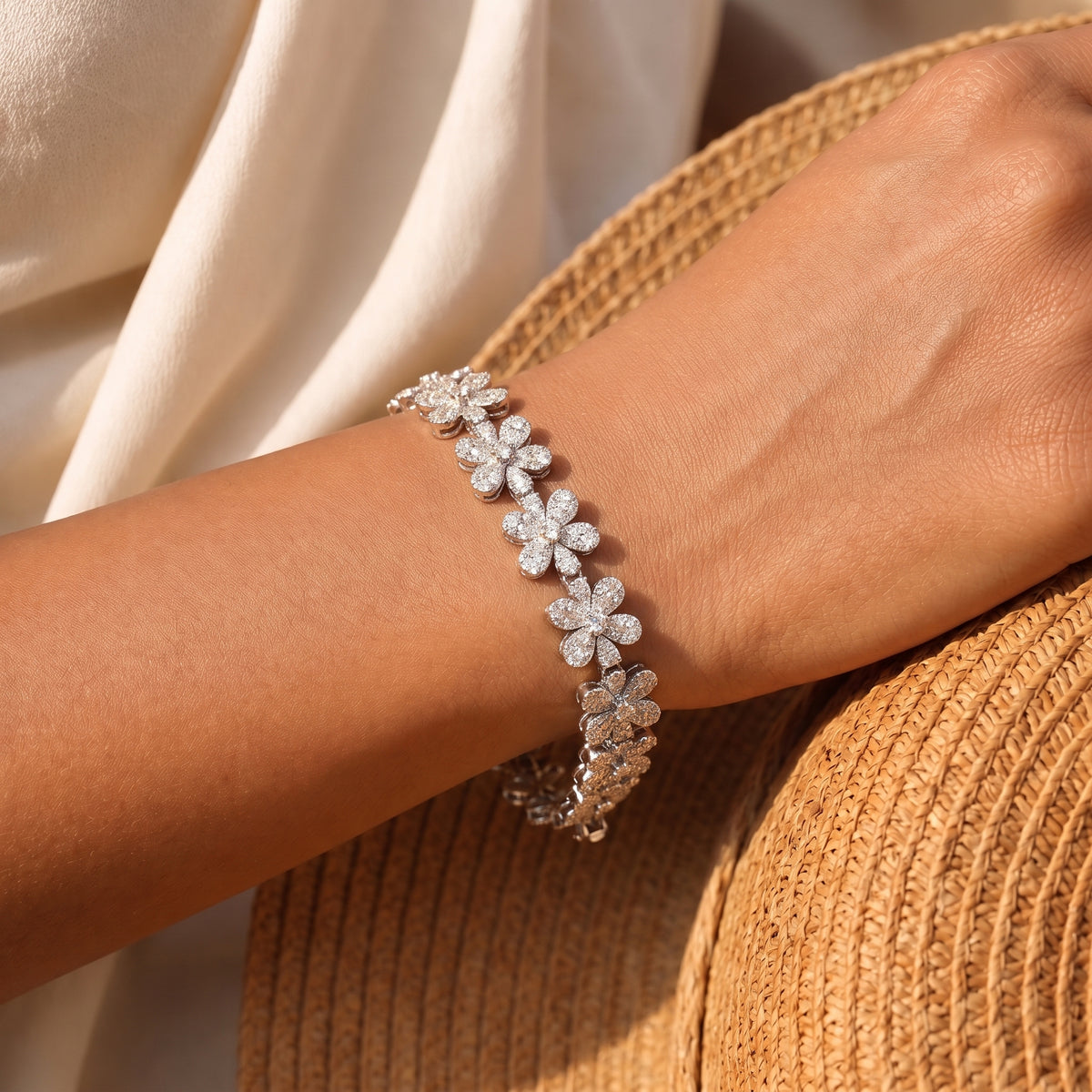 Florina Diamond Blossom Statement Bracelet
