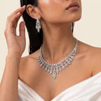 Fiora Diamond Floral Cascade Necklace Set