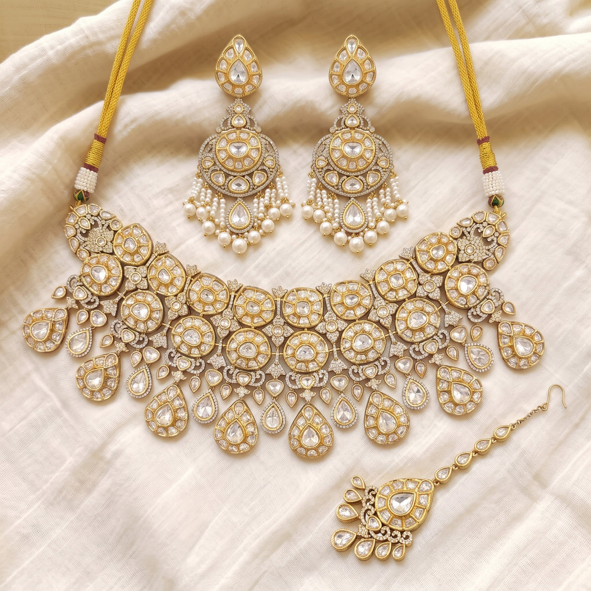 Maharani Kundan Polki Bridal Necklace Set