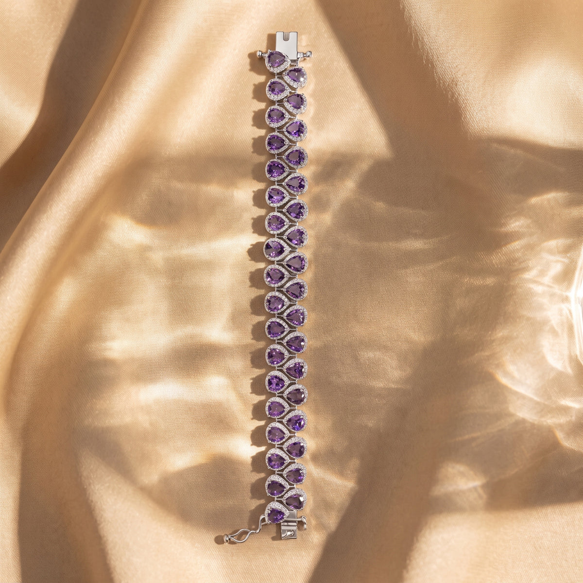 Amethyst Royale Diamond Halo Bracelet