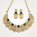 Emerald Kundan Maharani Necklace Set
