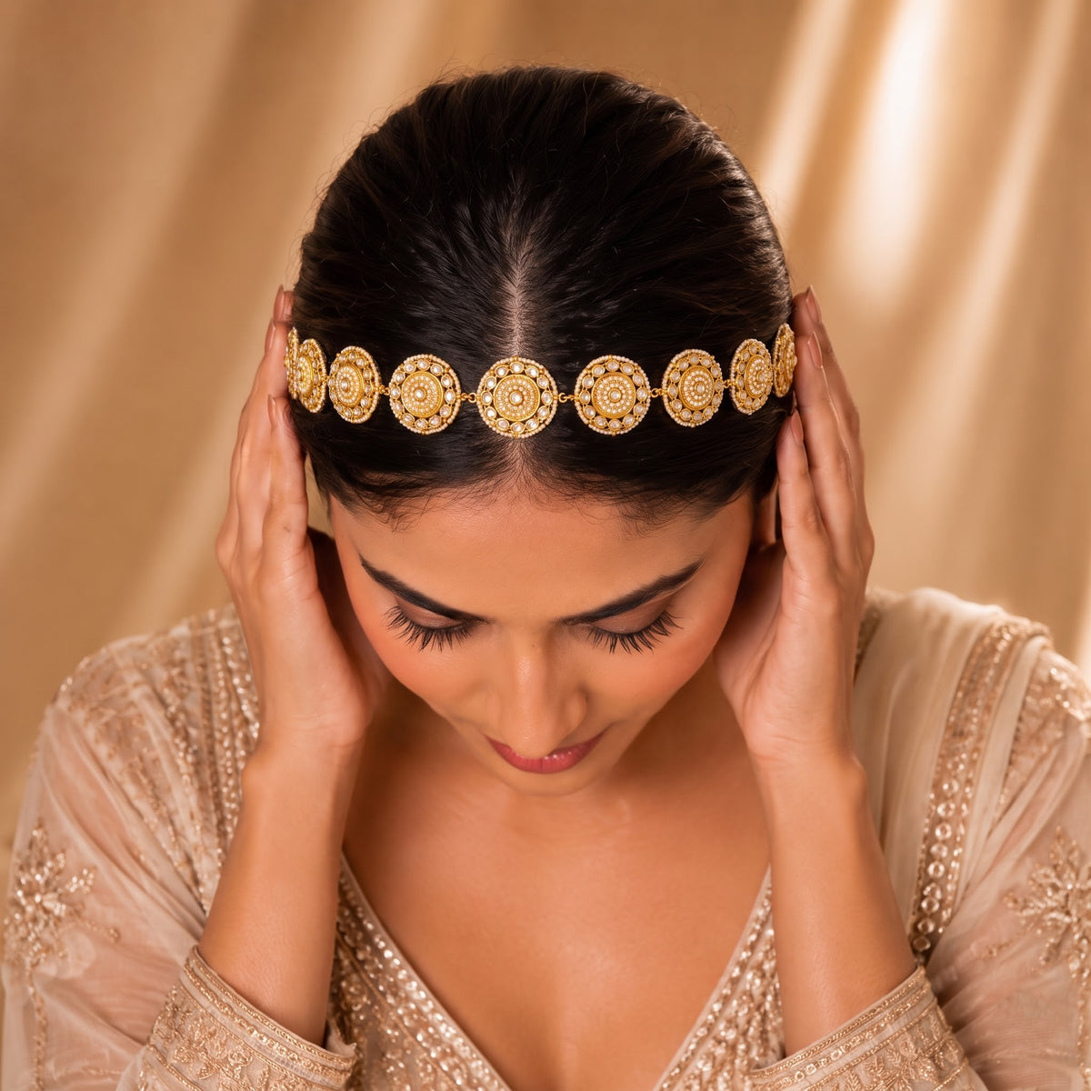 Maharani Pearl Medallion Mathapatti
